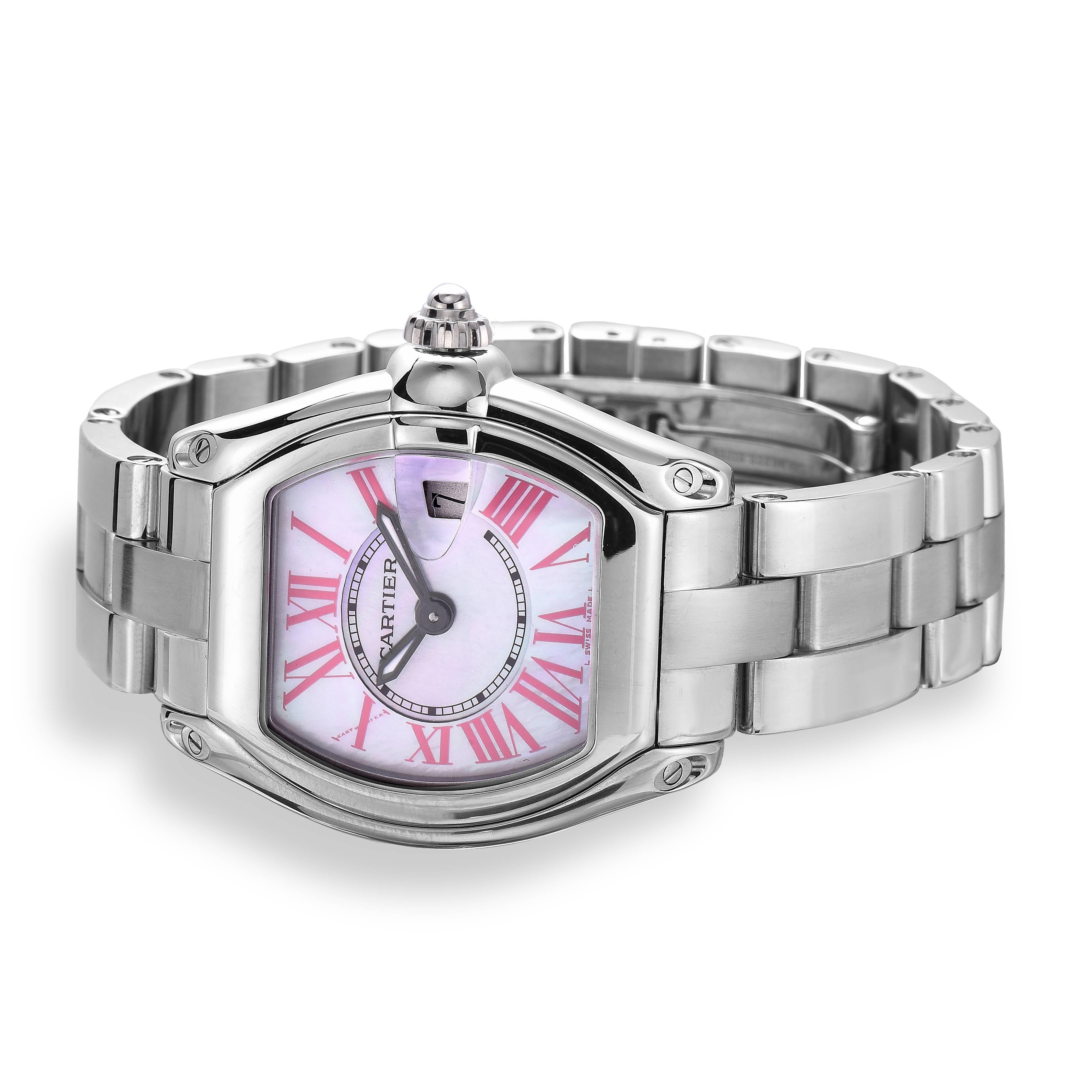 Cartier Ladies Roadster Stainless Steel Quartz Wristwatch  In Excellent Condition In New York, NY
