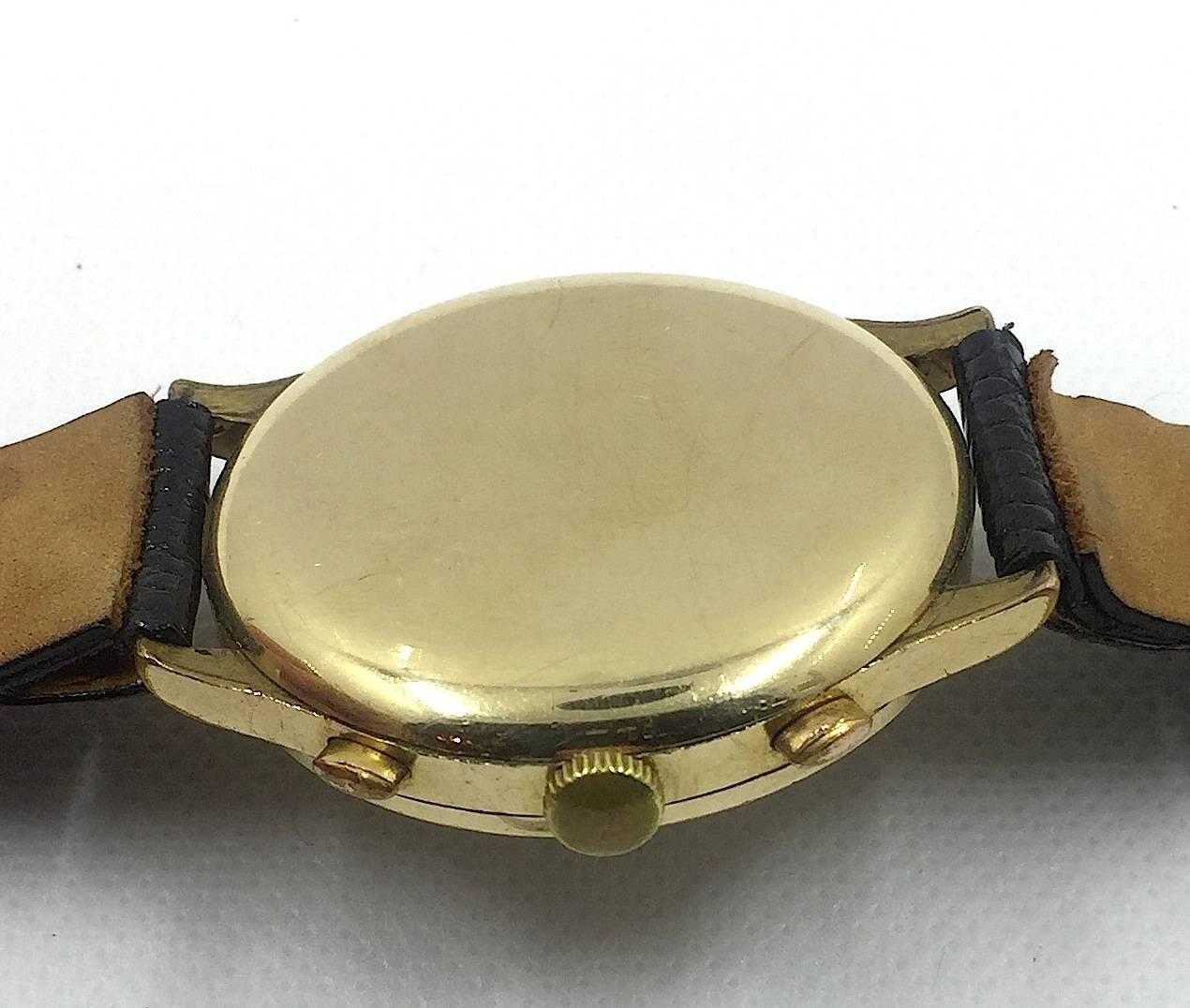 Eberhard & Co. Yellow Gold Manual Wind Chronograph Wristwatch  3