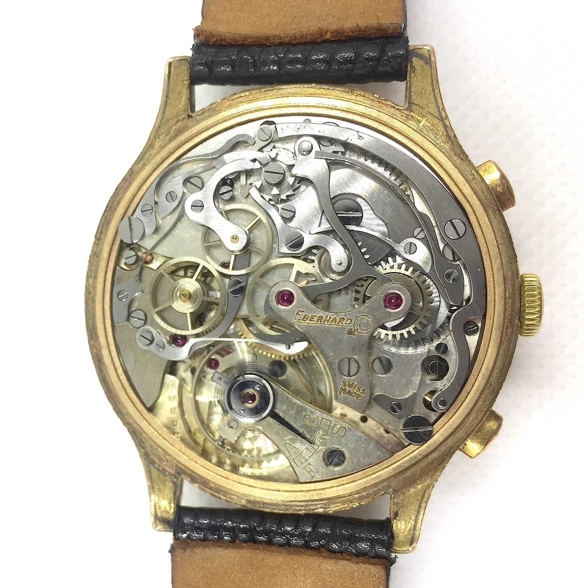Eberhard & Co. Yellow Gold Manual Wind Chronograph Wristwatch  4