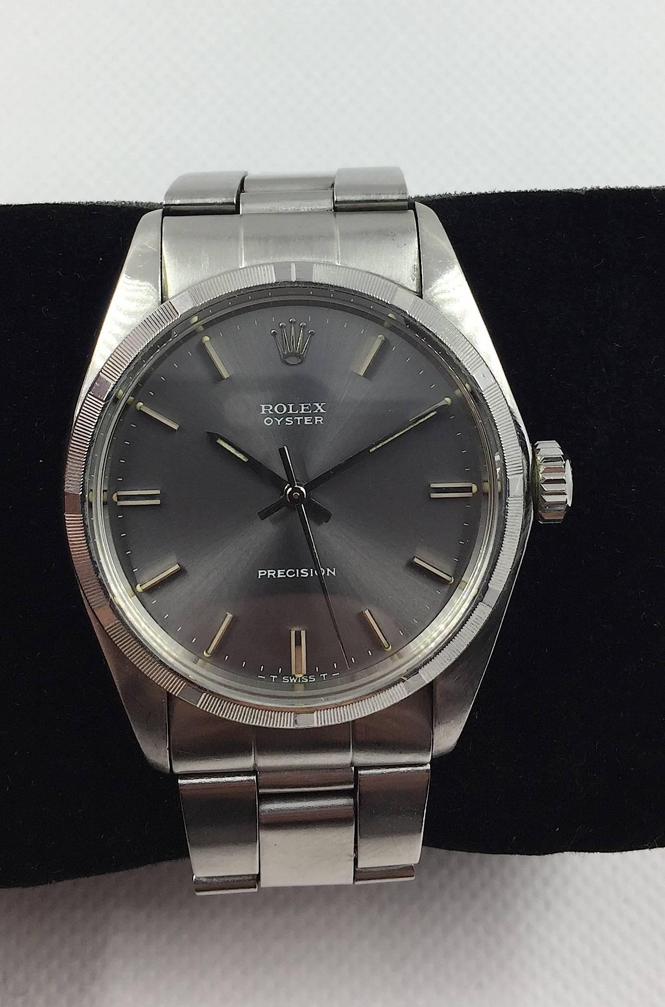 Rolex Stainless Steel Oyster Precision Manual Wind Wristwatch 3