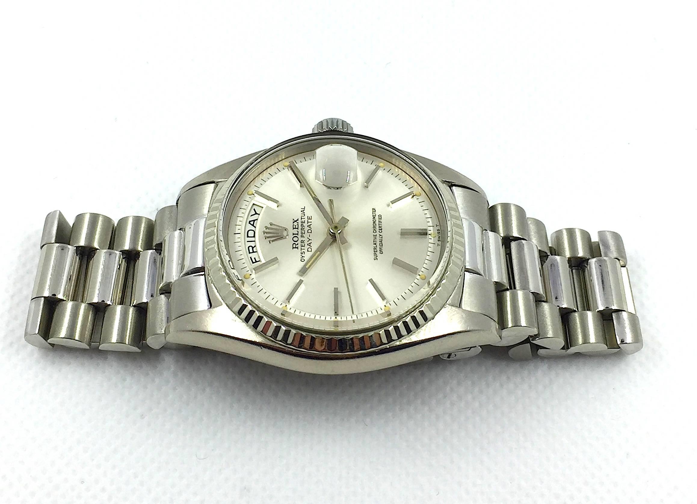 Rolex White Gold Day-Date President Automatic Wristwatch  1