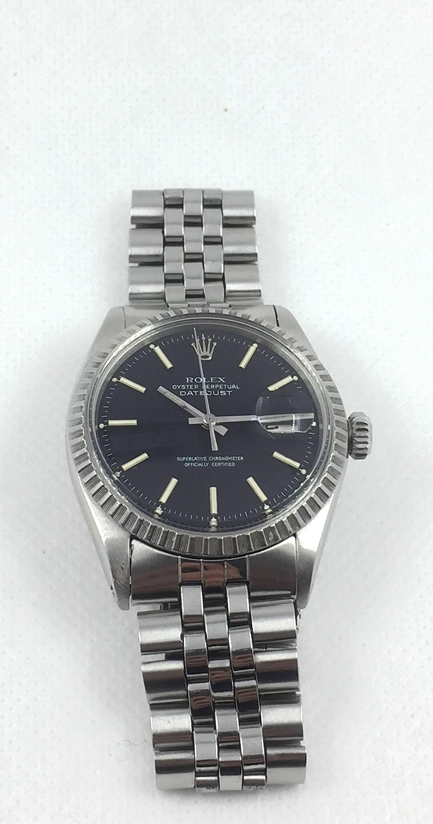 Rolex Stainless Steel Oyster Perpetual Datejust Automatic Wristwatch In Excellent Condition In New York, NY