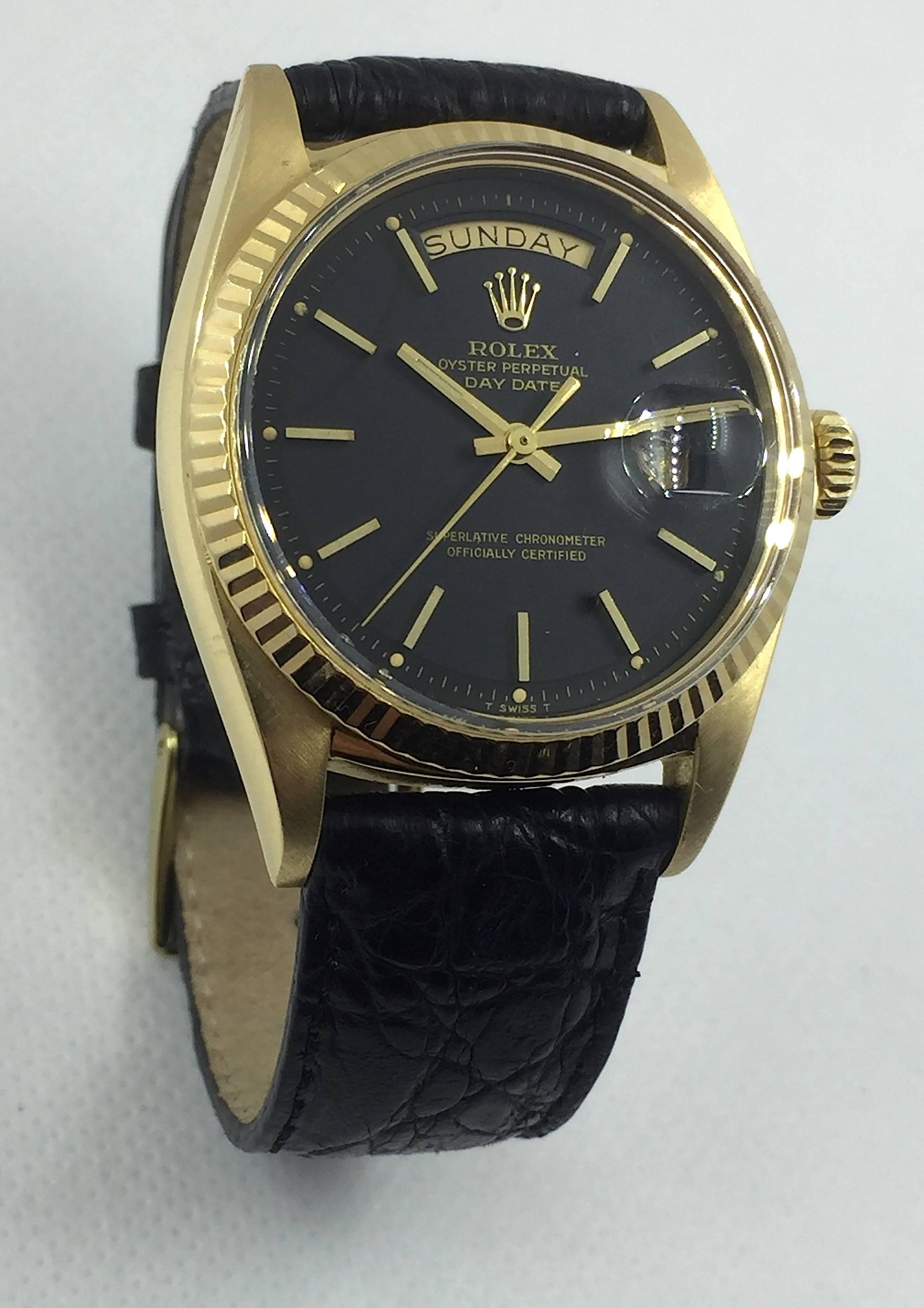 Rolex Yellow Gold Oyster Perpetual Day-Date Automatic Wristwatch  1