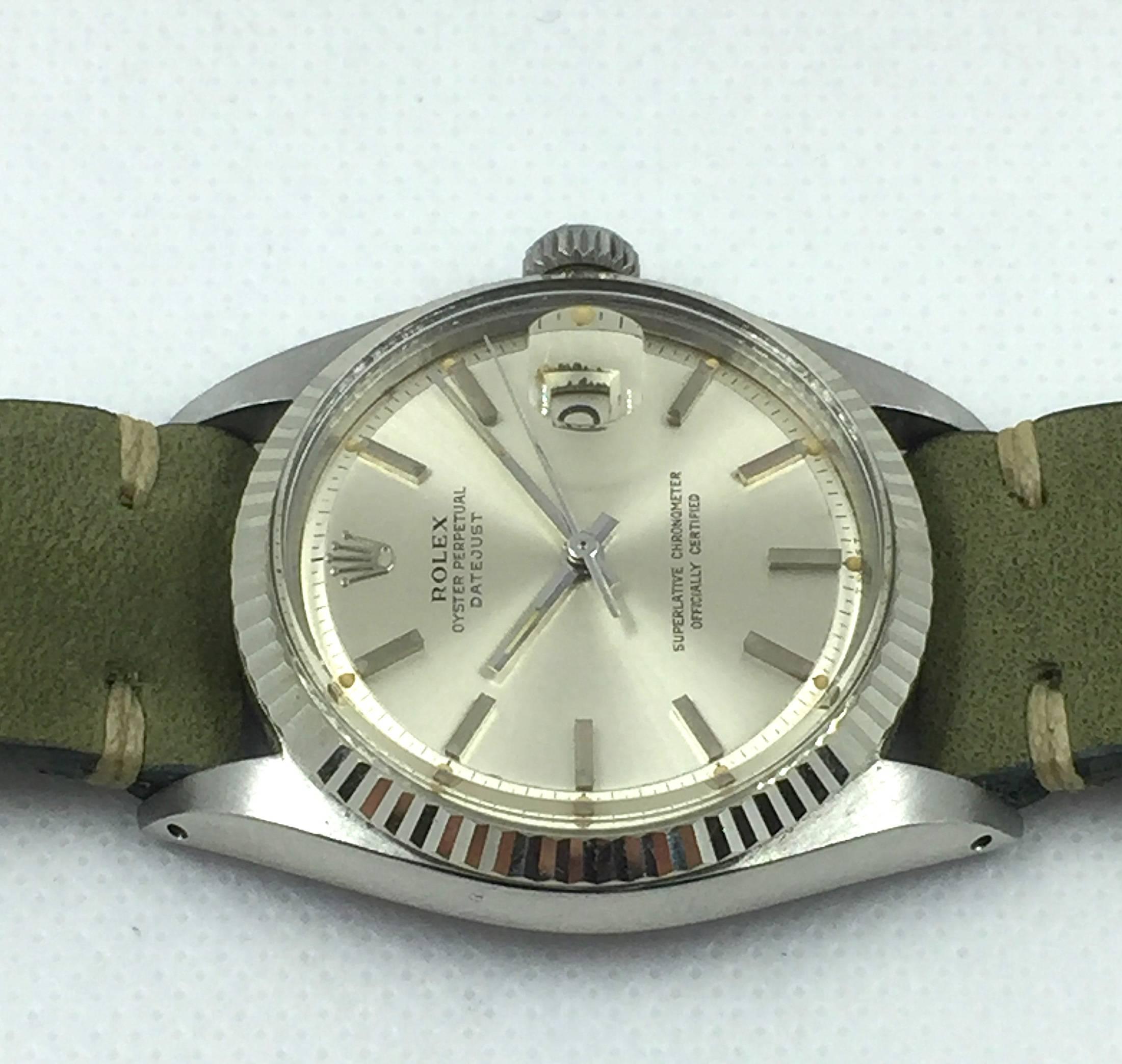 Rolex White Gold Stainless Steel Perpetual Datejust Automatic Wristwatch 2