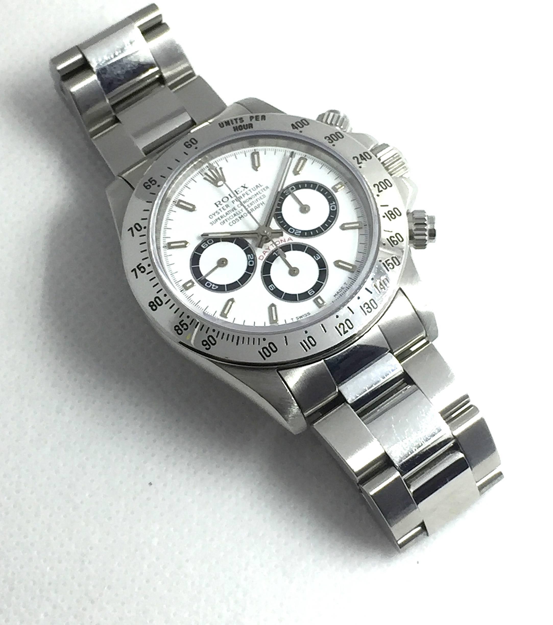 Rolex Stainless Steel Oyster Perpetual Daytona Cosmograph Wristwatch In Excellent Condition In New York, NY