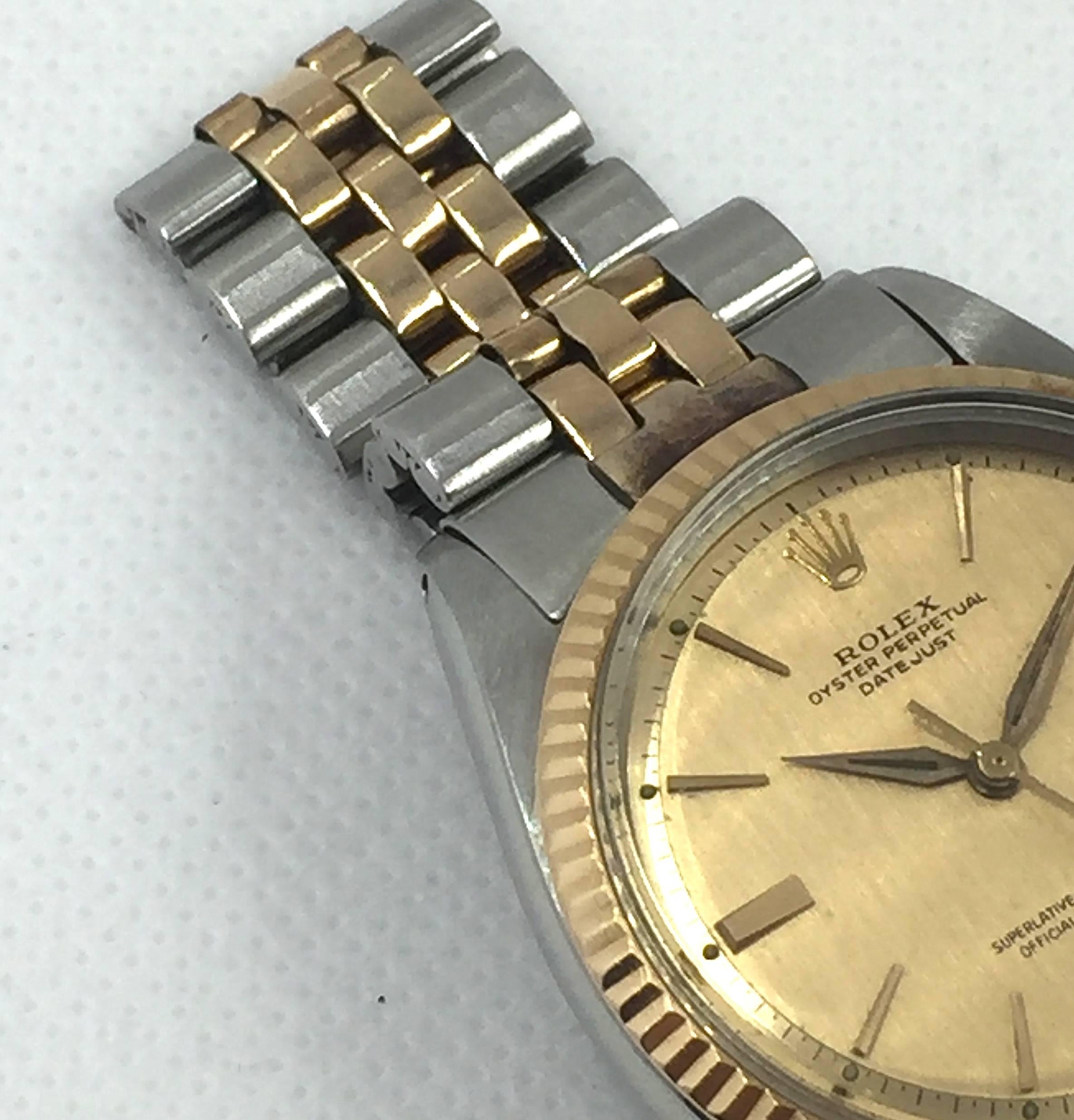 Rolex Rose Gold Stainless Steel Oyster Perpetual Datejust Automatic Wristwatch  In Good Condition In New York, NY