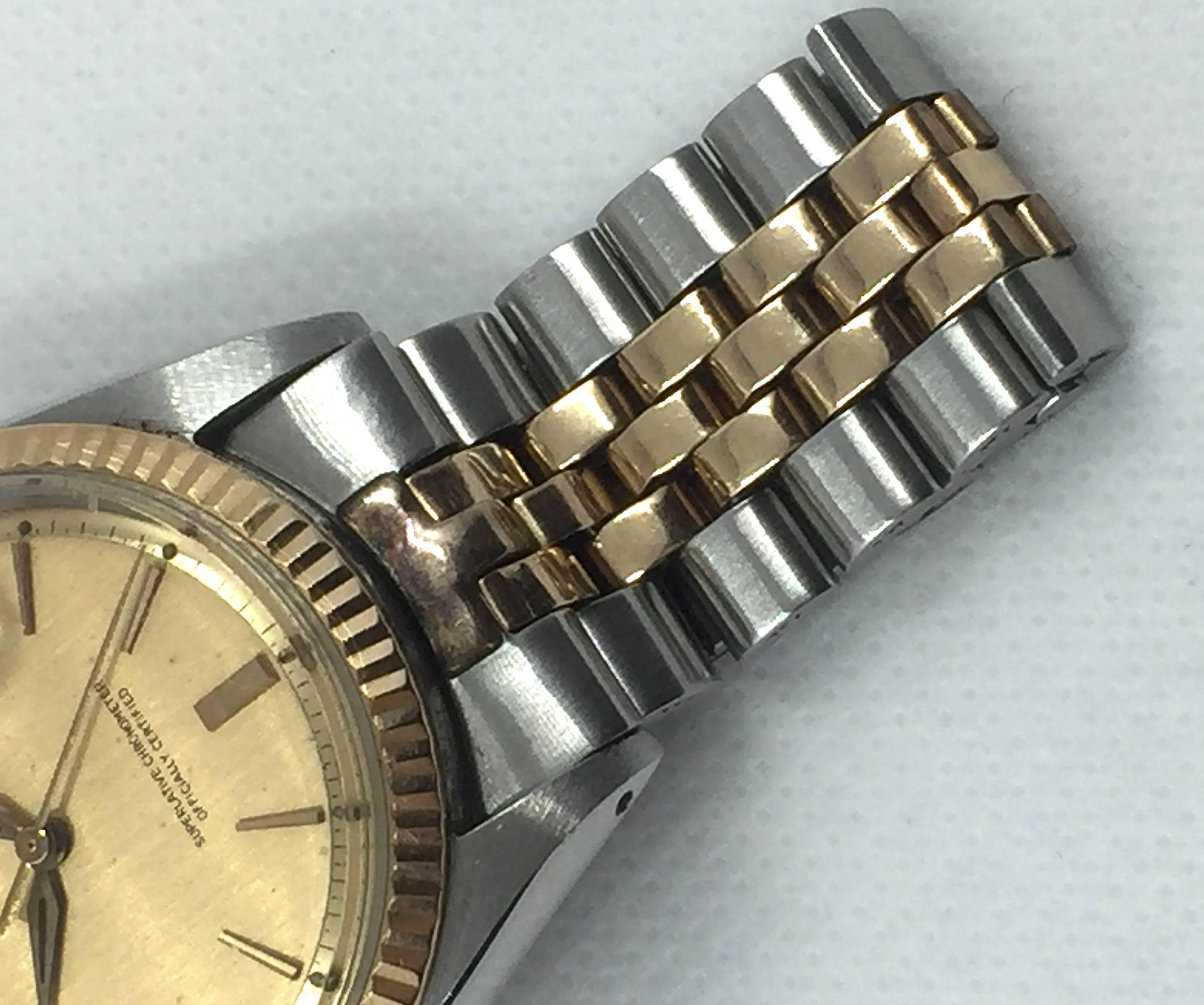 Women's or Men's Rolex Rose Gold Stainless Steel Oyster Perpetual Datejust Automatic Wristwatch 