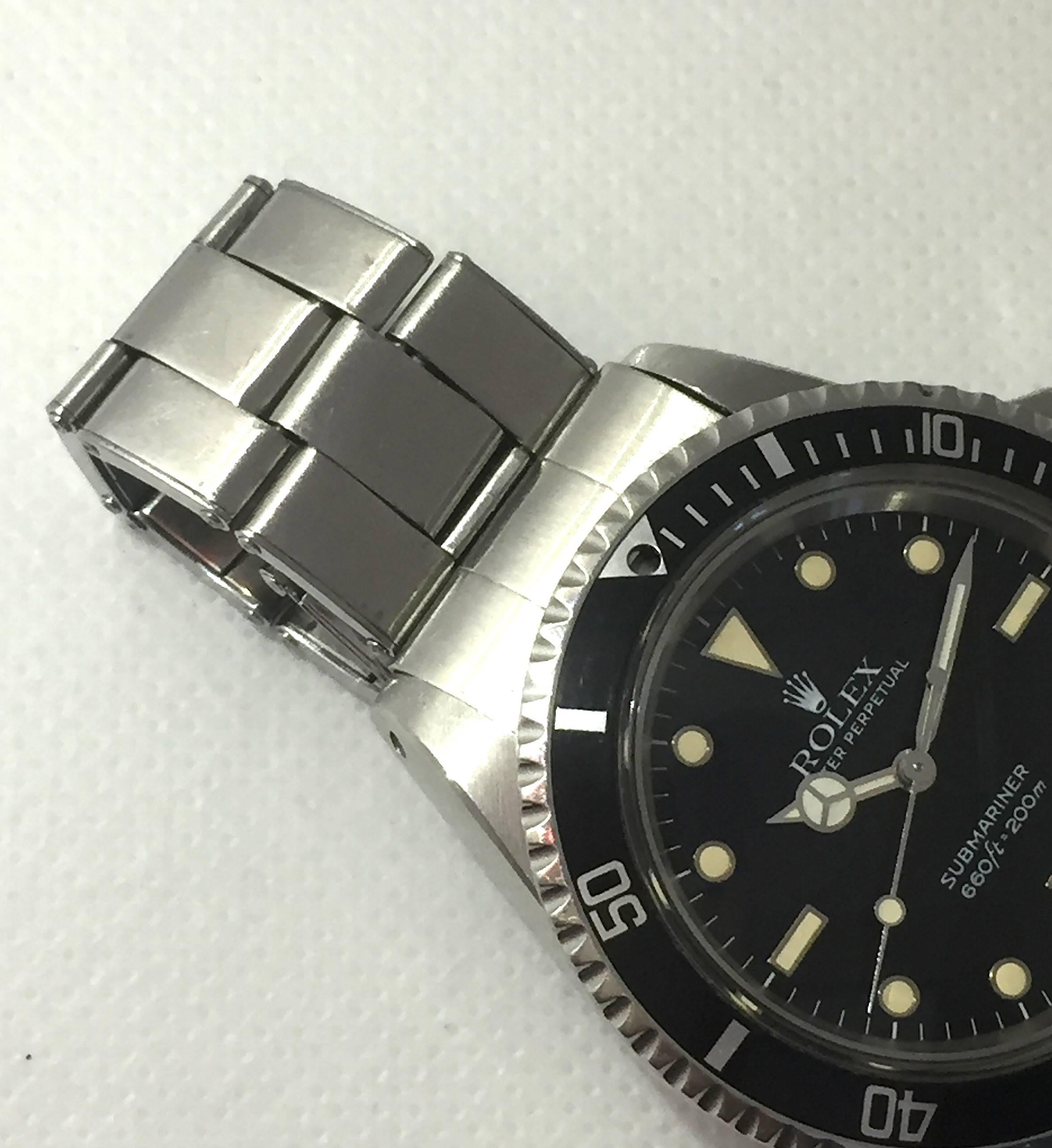 Rolex Stainless Steel Oyster Perpetual Submariner Automatic Wristwatch Ref 5513  In Good Condition In New York, NY