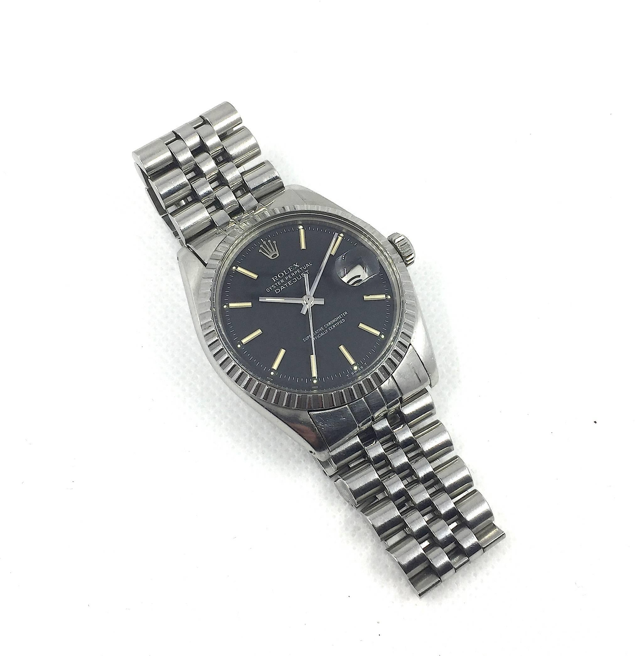 Rolex Stainless Steel Oyster Perpetual Datejust Automatic Wristwatch In Good Condition In New York, NY