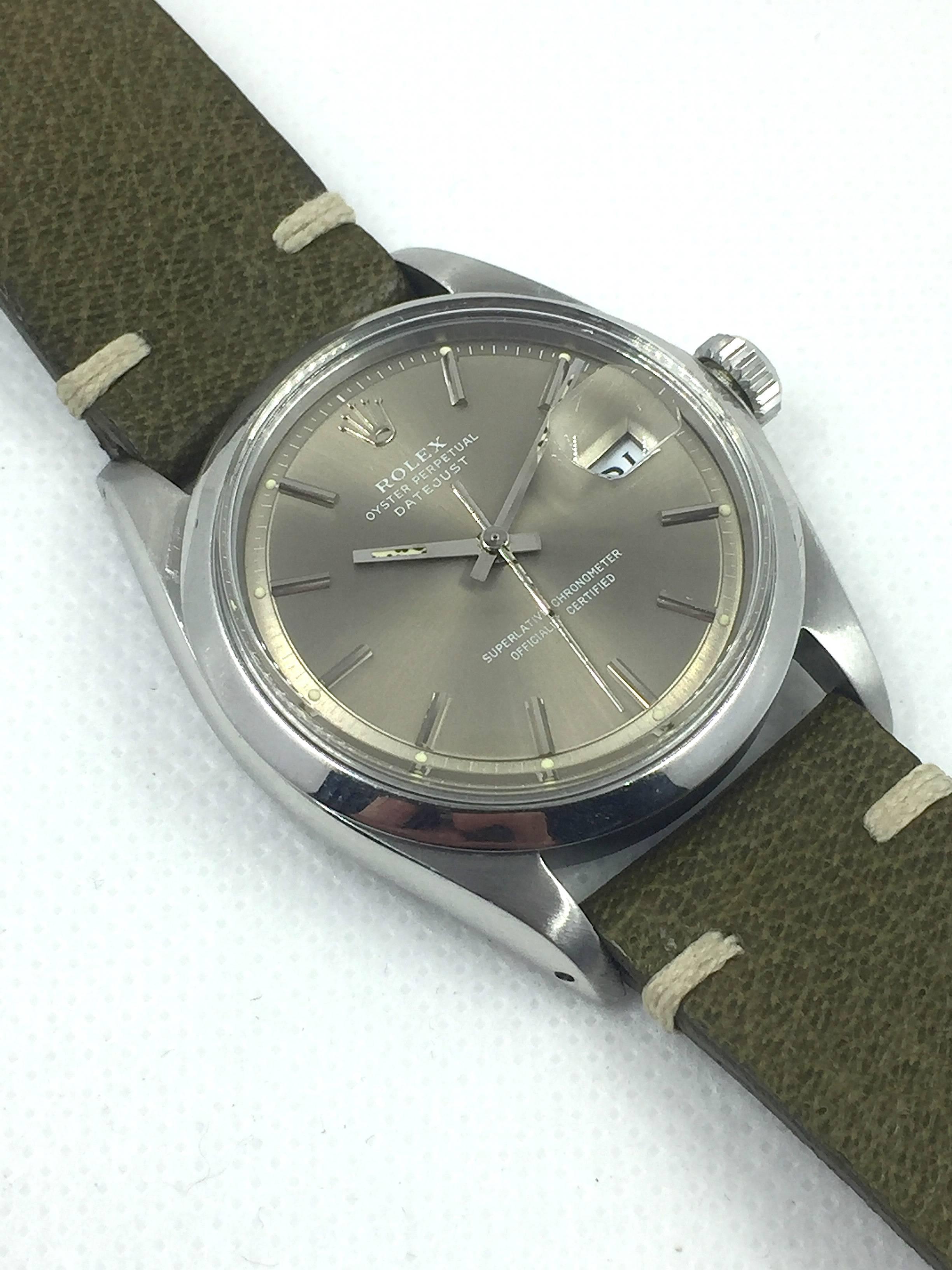 Women's or Men's Rolex Stainless Steel Oyster Perpetual Datejust Wristwatch, circa 1960s