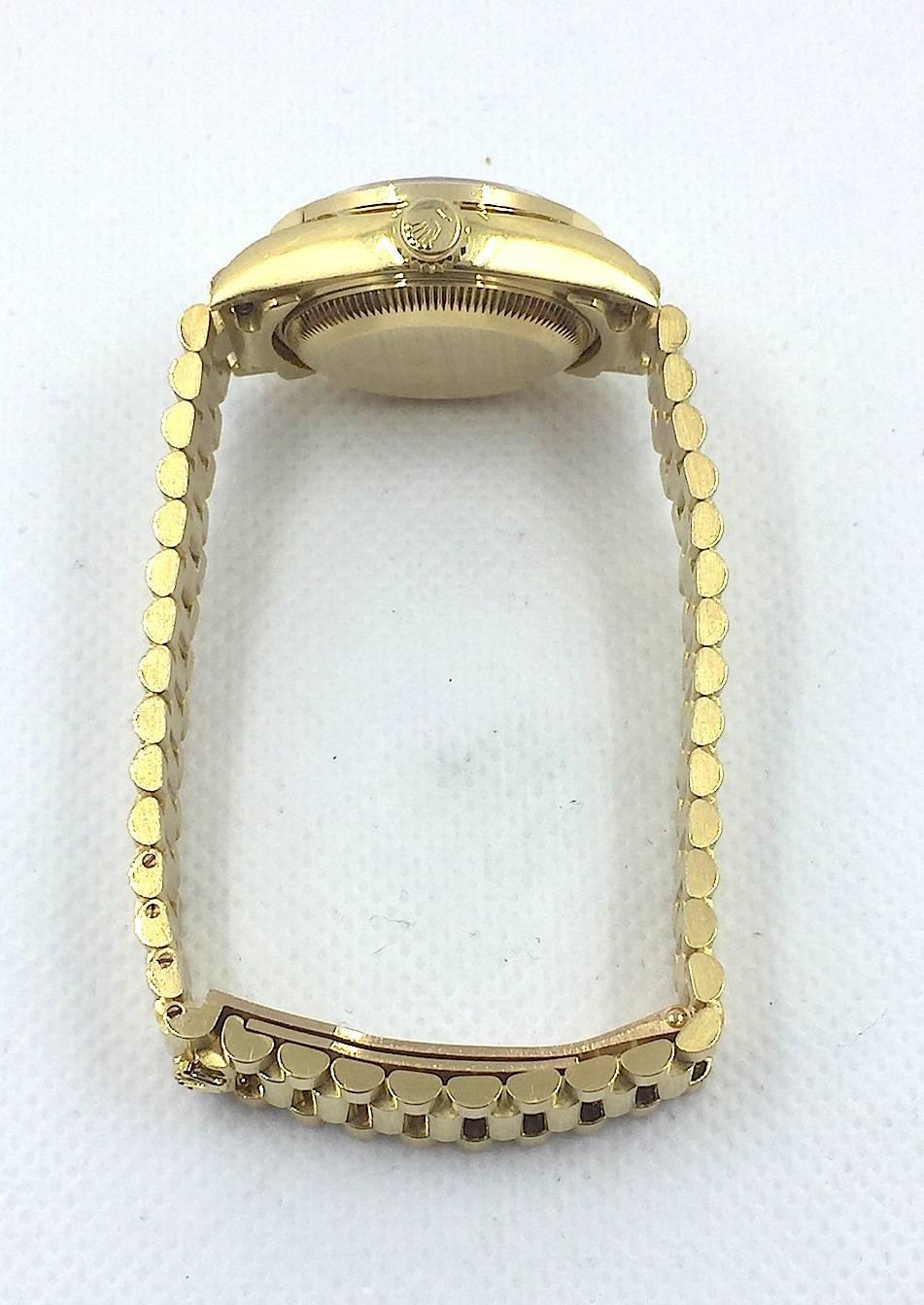 Women's Rolex Ladies Yellow Gold Datejust President Factory Diamond Automatic Wristwatch