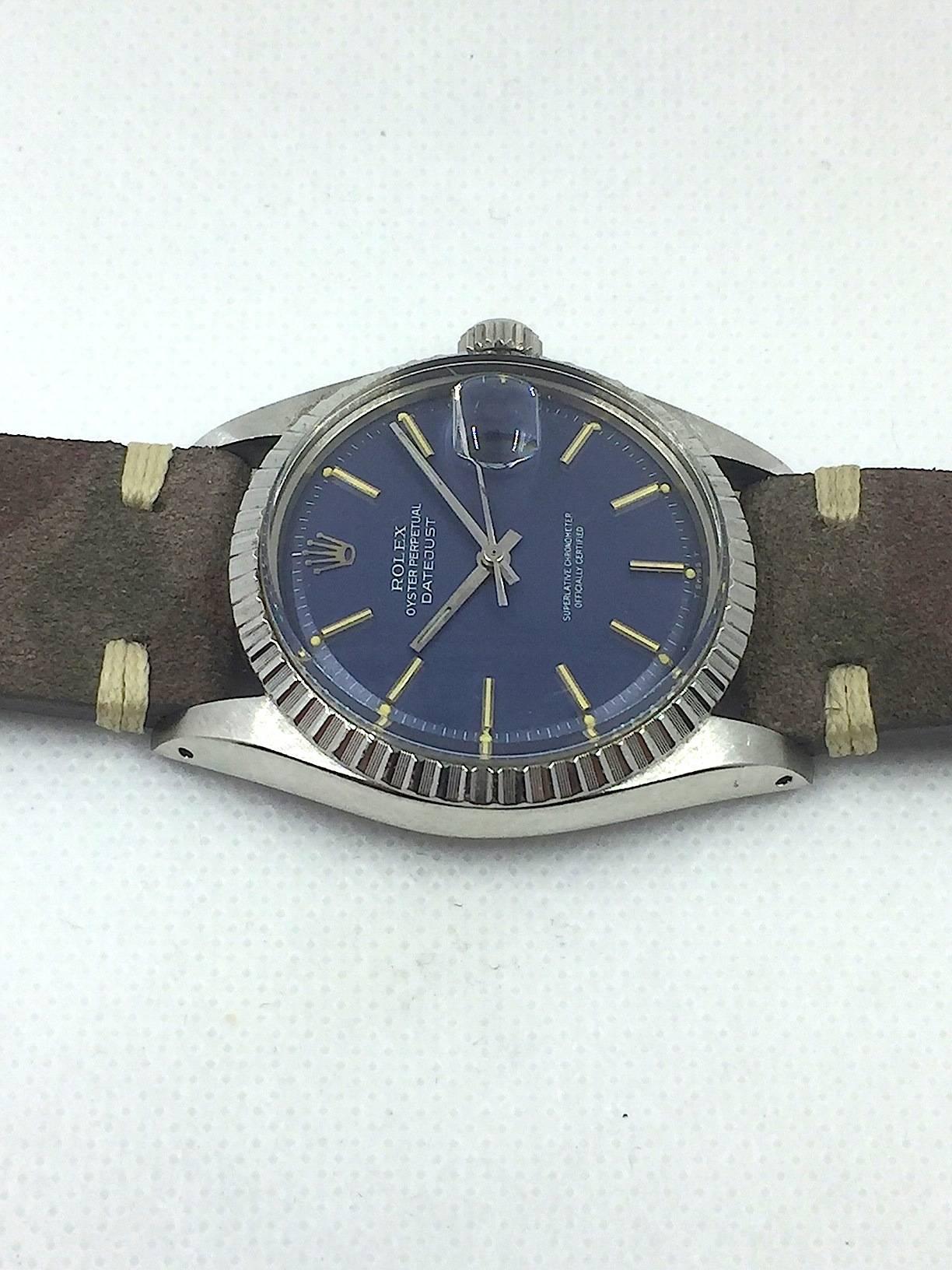 Women's or Men's Rolex Stainless Steel Oyster Perpetual Datejust Wristwatch, 1970s