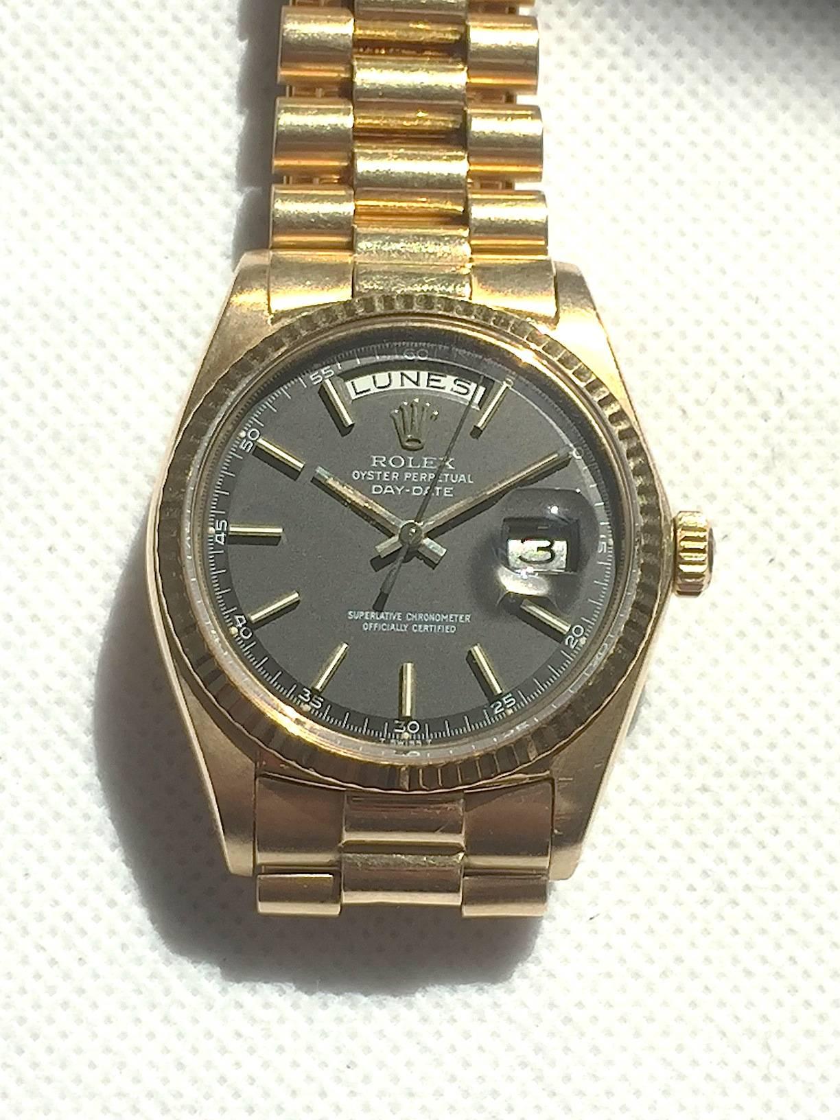 Rolex Yellow Gold Day-Date Presidential Automatic Wristwatch, 1970s 1