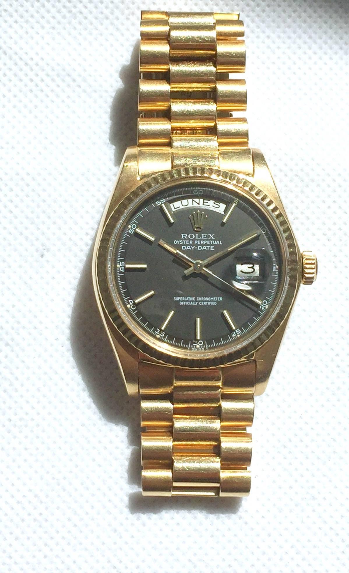 Rolex Yellow Gold Day-Date Presidential Automatic Wristwatch, 1970s 3