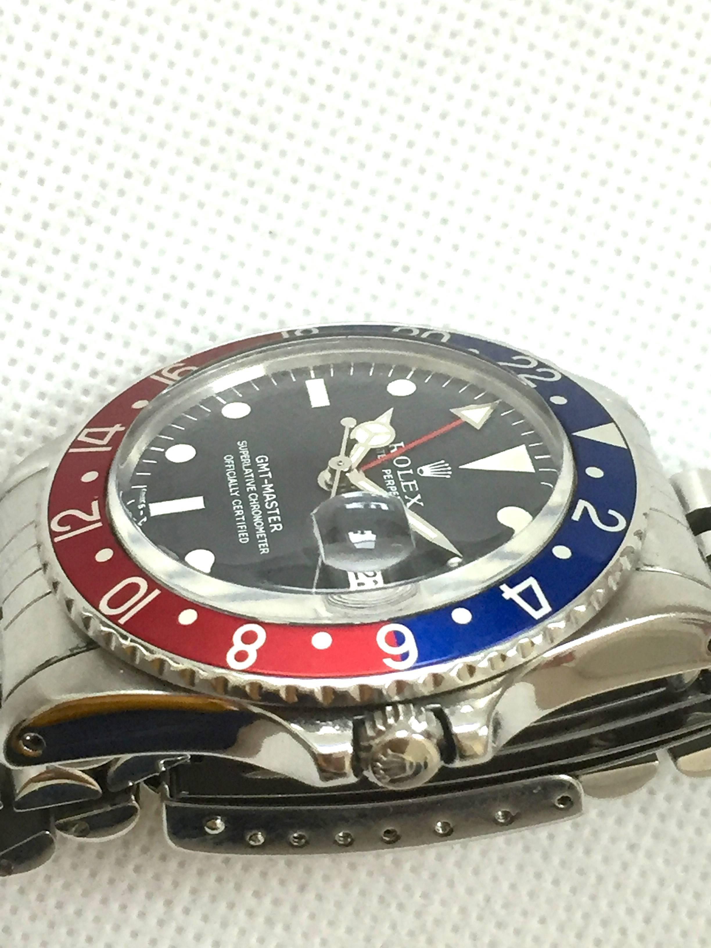 Rolex Stainless Steel Oyster Perpetual GMT Master Automatic Wristwatch, 1960s 2