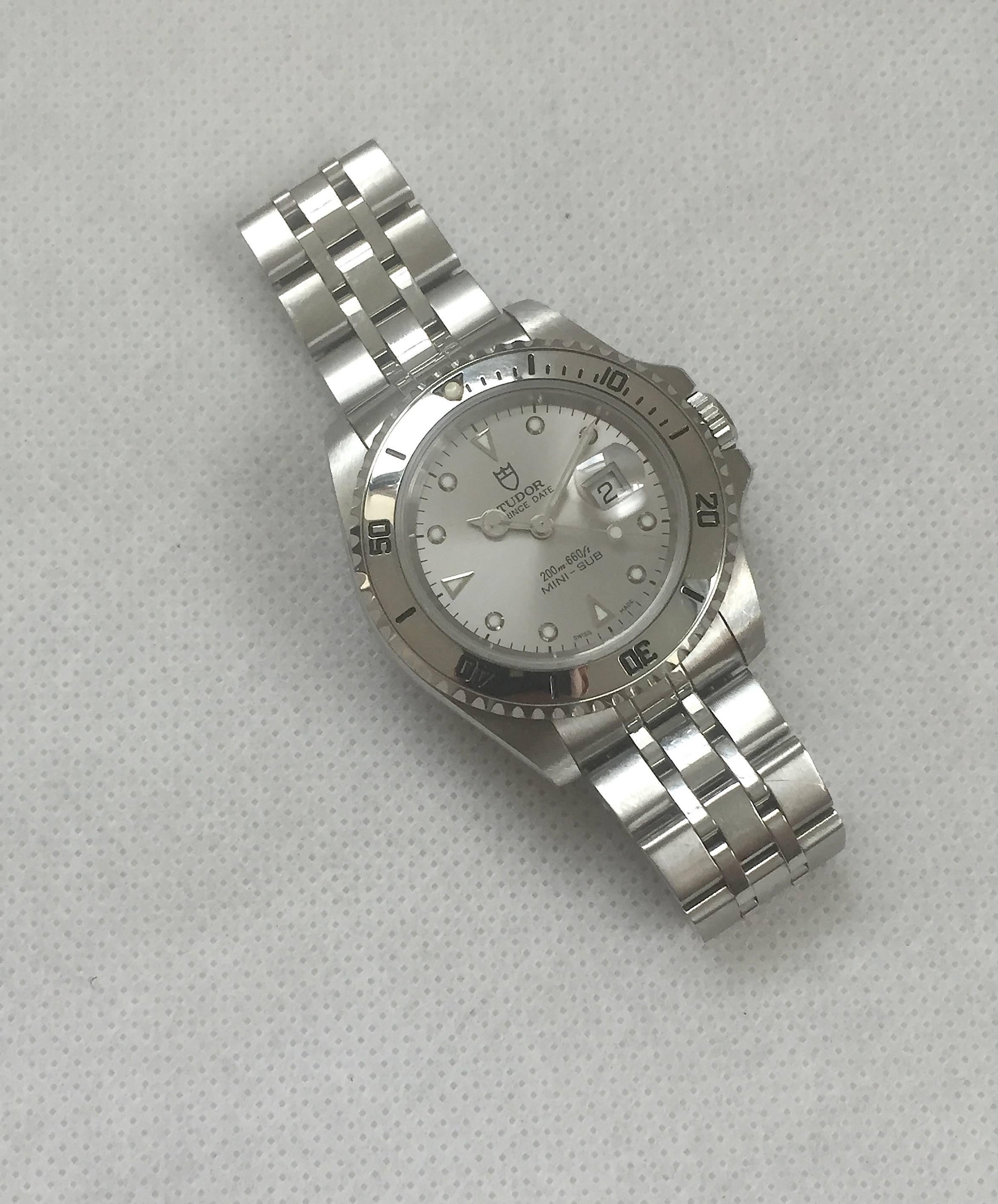Tudor Stainless Steel Prince Date Mini Sub Automatic Wristwatch For Sale 2