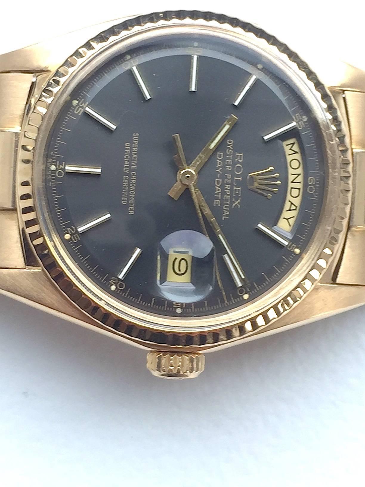 Women's or Men's Rolex Yellow Gold Day-Date President Automatic Wristwatch, 1970s