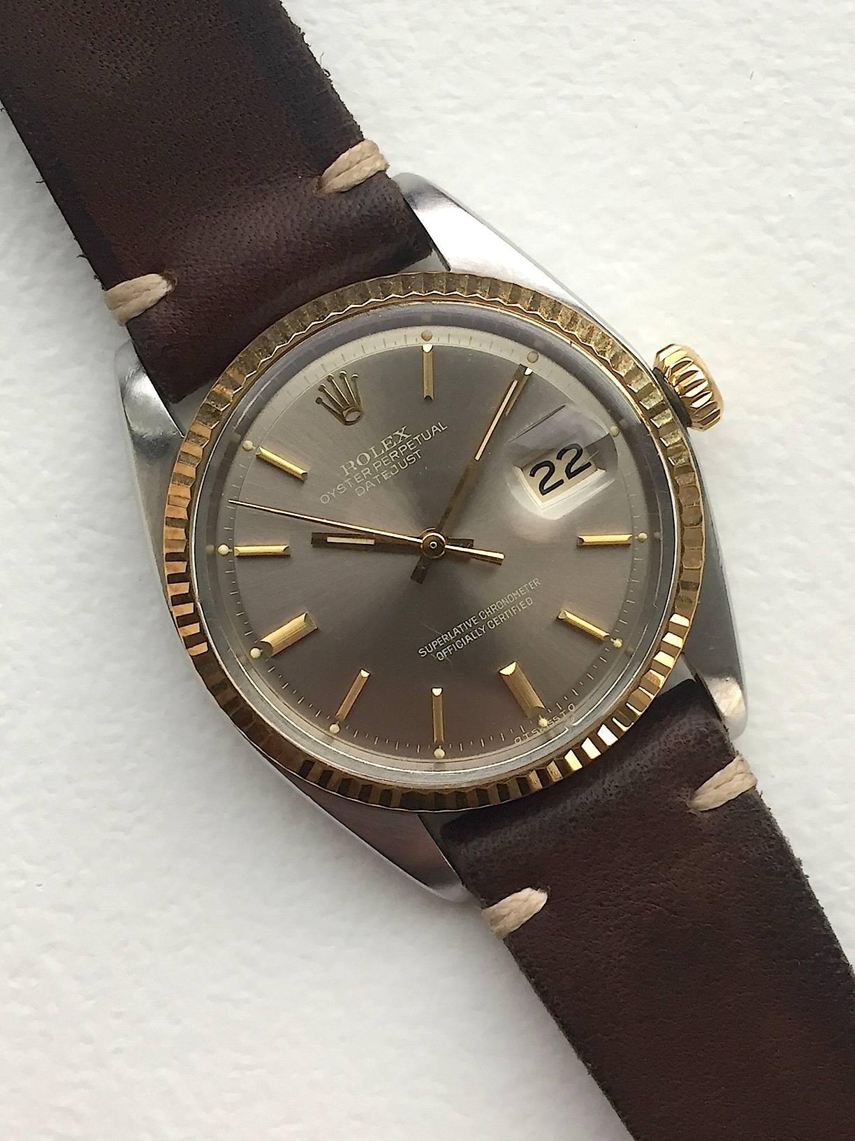 Rolex Yellow Gold and Stainless Oyster Perpetual Datejust Automatic Wristwatch  In Good Condition In New York, NY