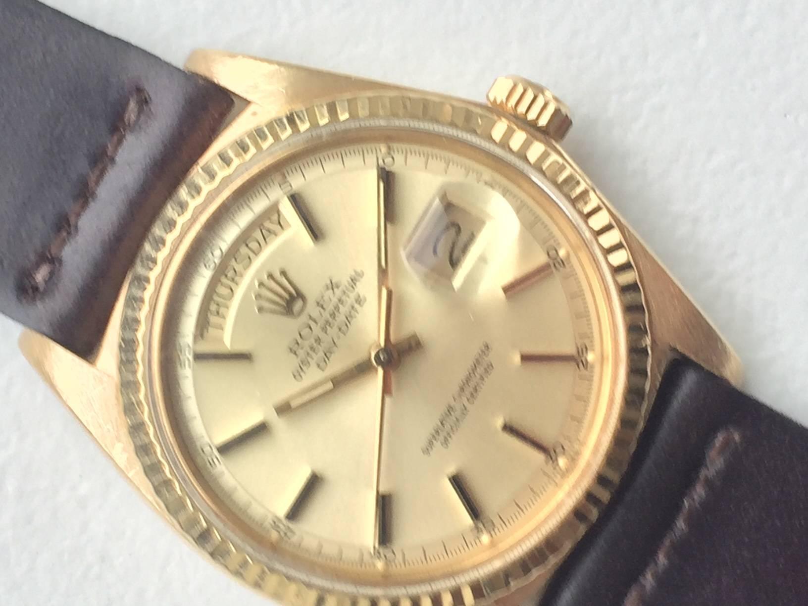 Rolex Yellow Gold Day Date Champagne Dial Automatic Wristwatch 3