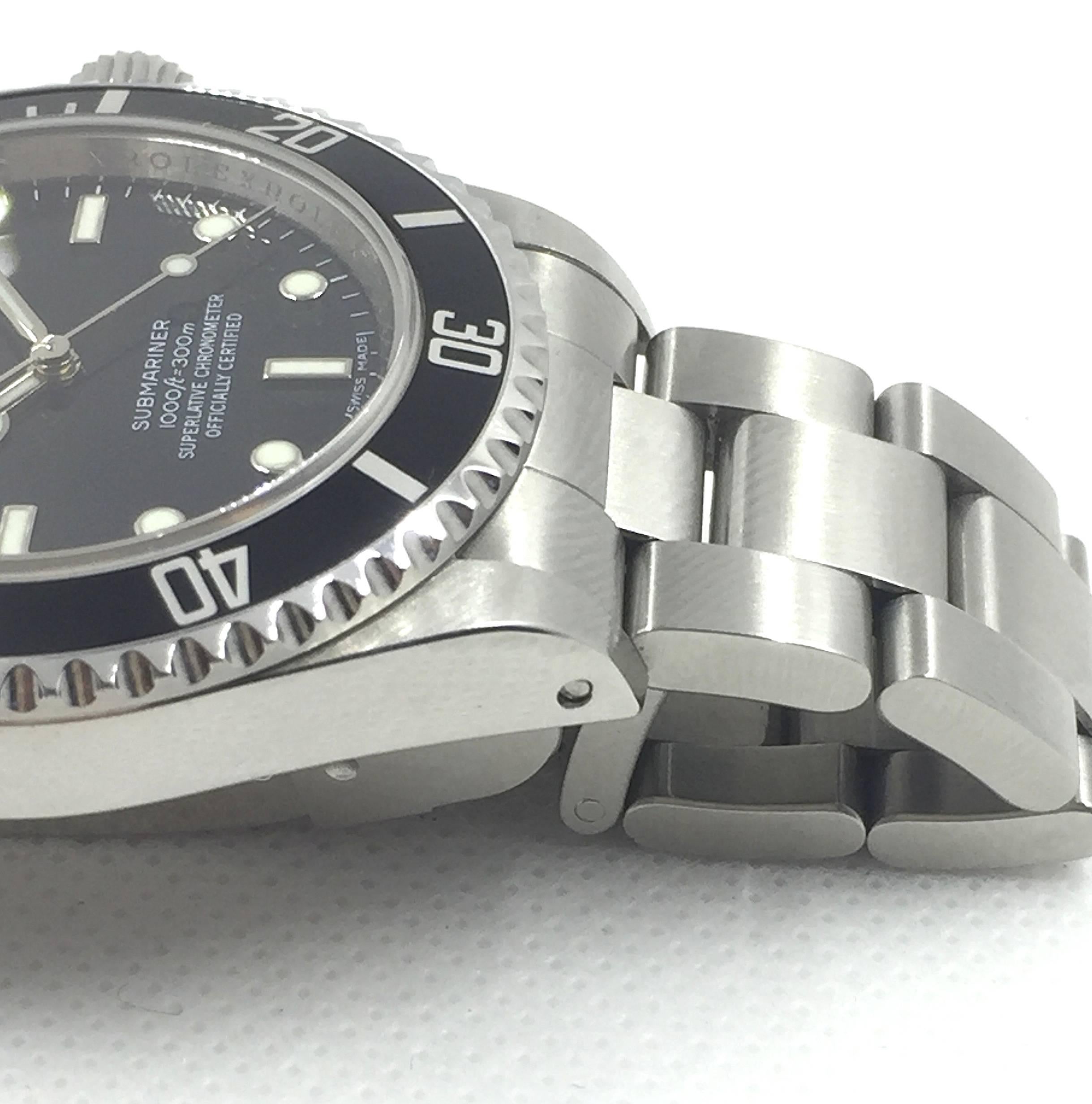 Rolex Stainless Steel Oyster Perpetual Submariner Wristwatch Ref 14060M 3