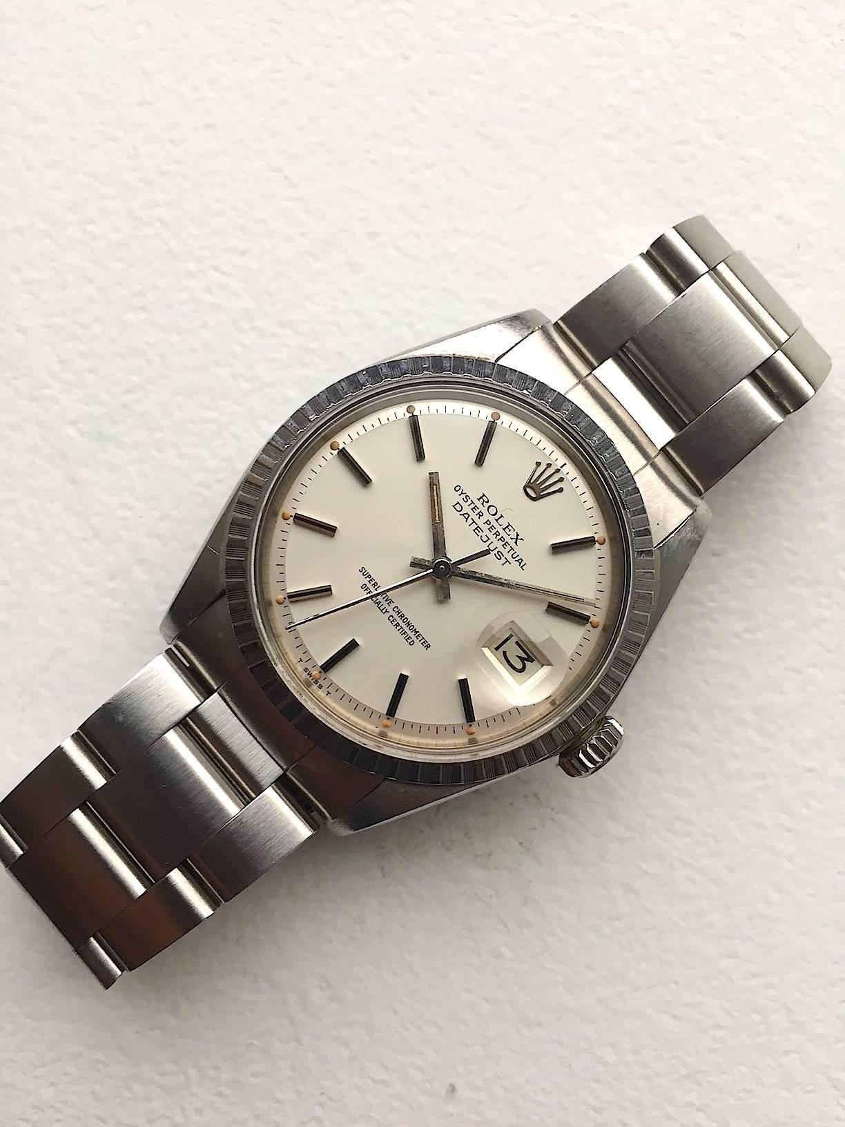 Rolex Stainless Steel Oyster Perpetual Datejust Automatic Wristwatch, 1970s In Excellent Condition In New York, NY