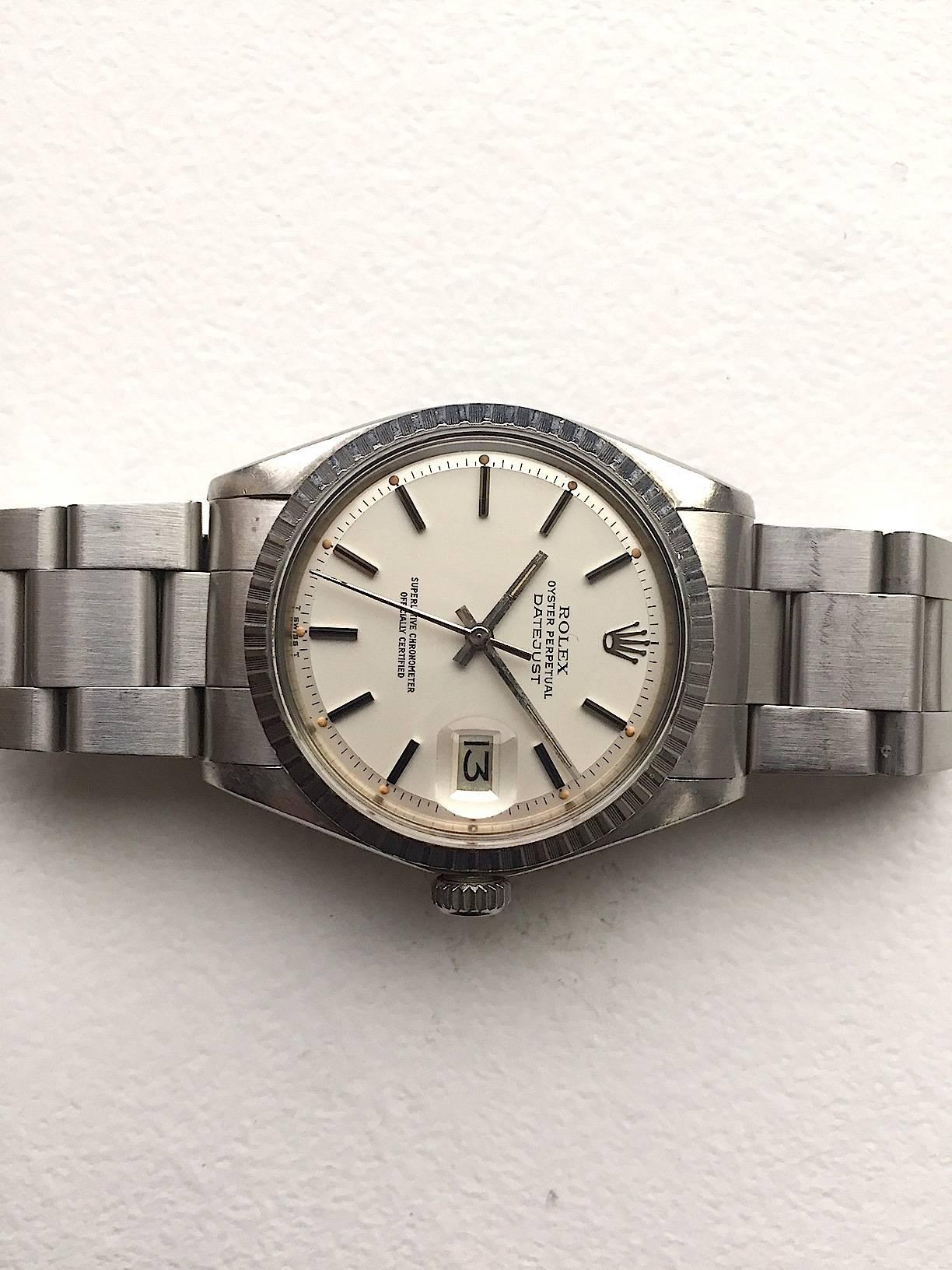 Rolex Stainless Steel Oyster Perpetual Datejust Automatic Wristwatch, 1970s 1