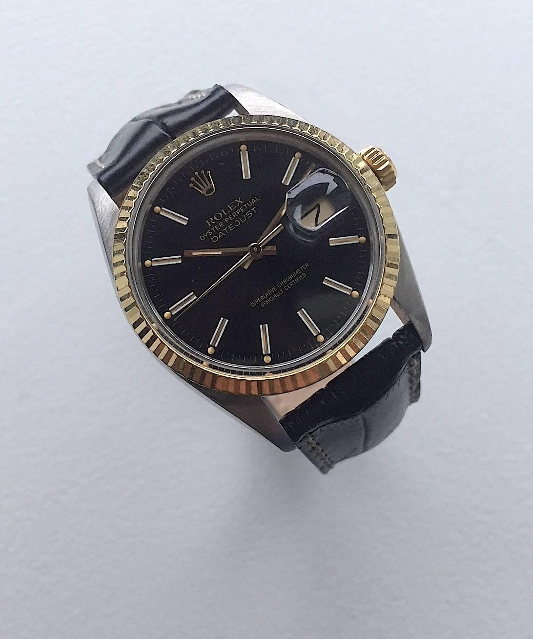 Rolex Two Tone Oyster Perpetual Datejust Wristwatch, 1970s 2