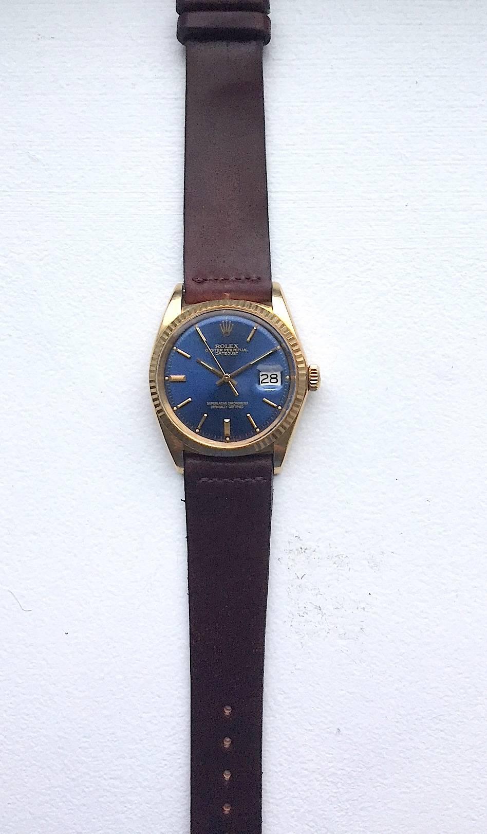 Rolex Yellow Gold Oyster Perpetual Datejust Automatic Wristwatch, 1970s 1