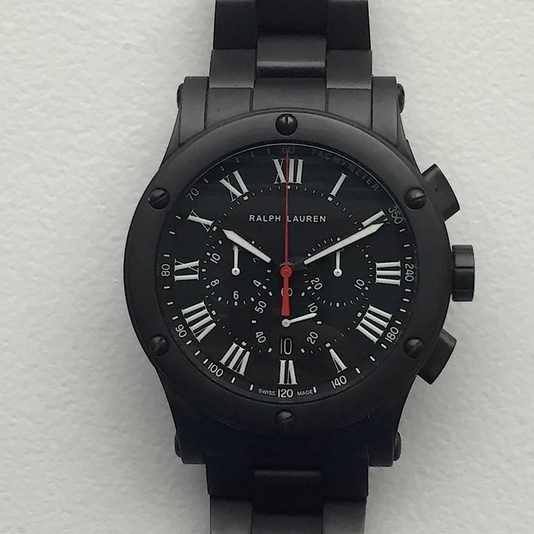 Ralph Lauren Sporting Chronograph Black Matte Ceramic Men's Watch at 1stDibs ceramic mens