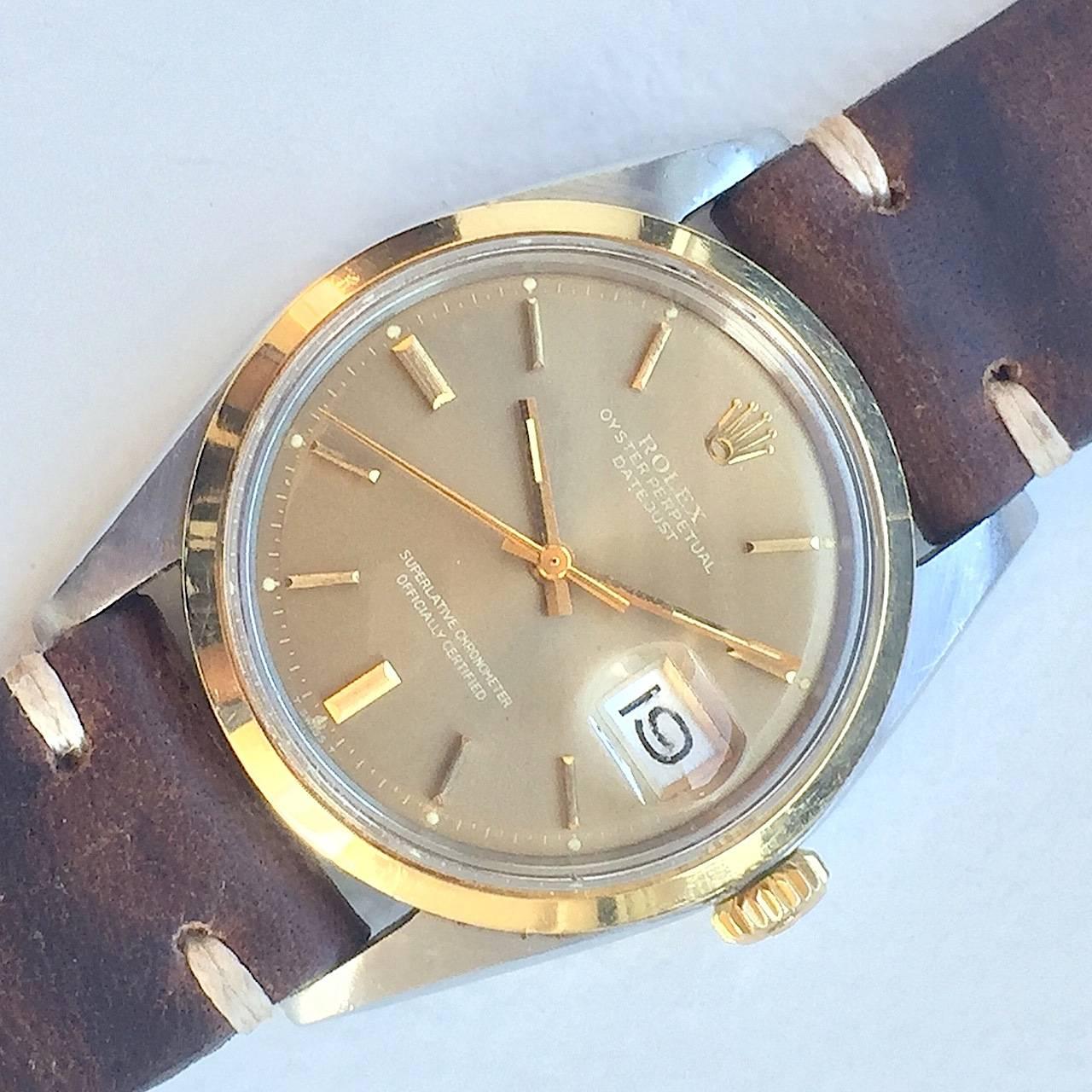 Rolex Two-Tone Oyster Perpetual Datejust Automatic Watch, 1970s 1