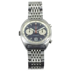 Vintage Heuer Carrera Stainless Steel Chronograph Automatic Wristwatch, 1970s