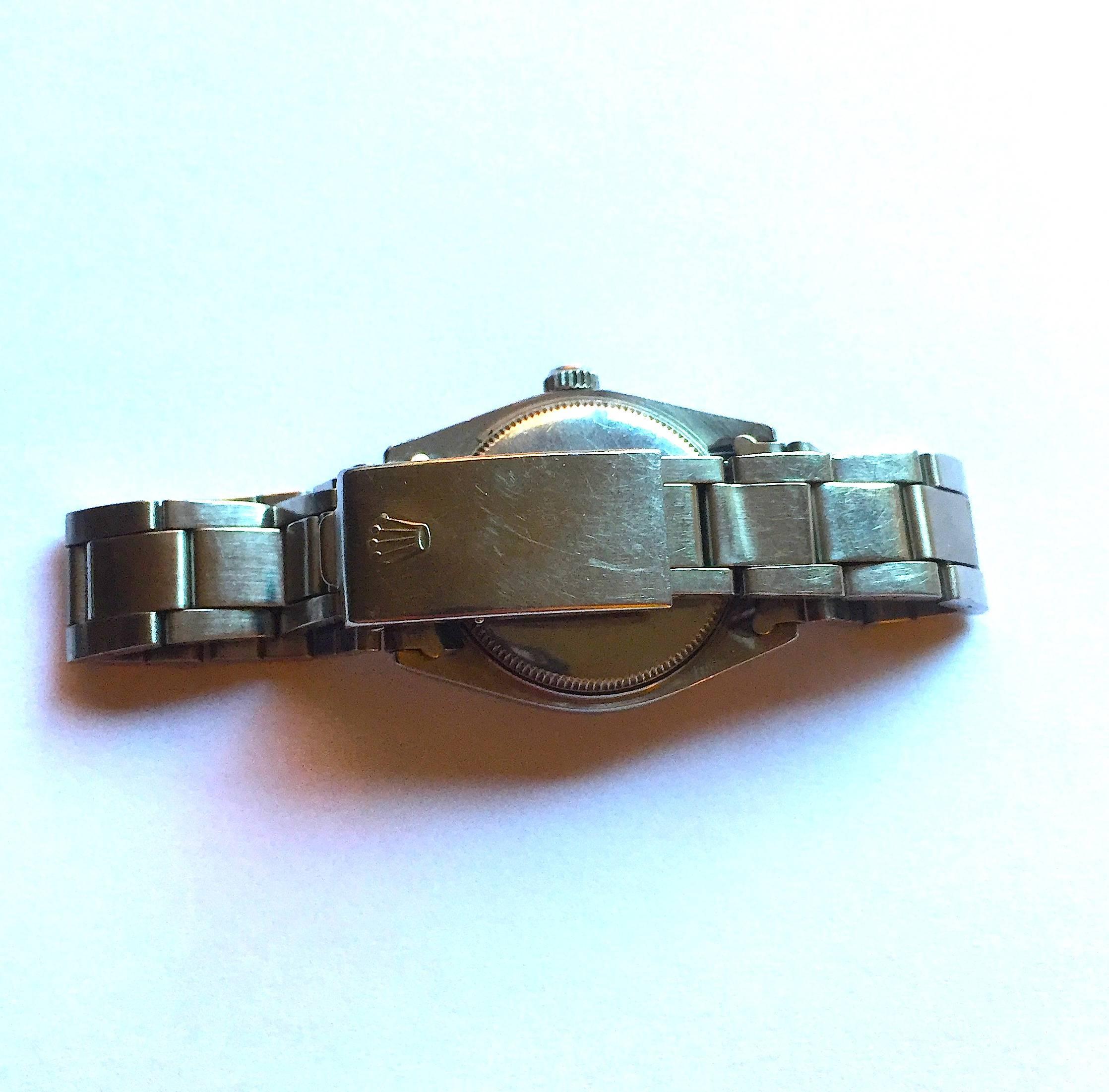 Rolex Ladies Stainless Steel Oyster Perpetual Vintage Wristwatch, 1960s For Sale 1