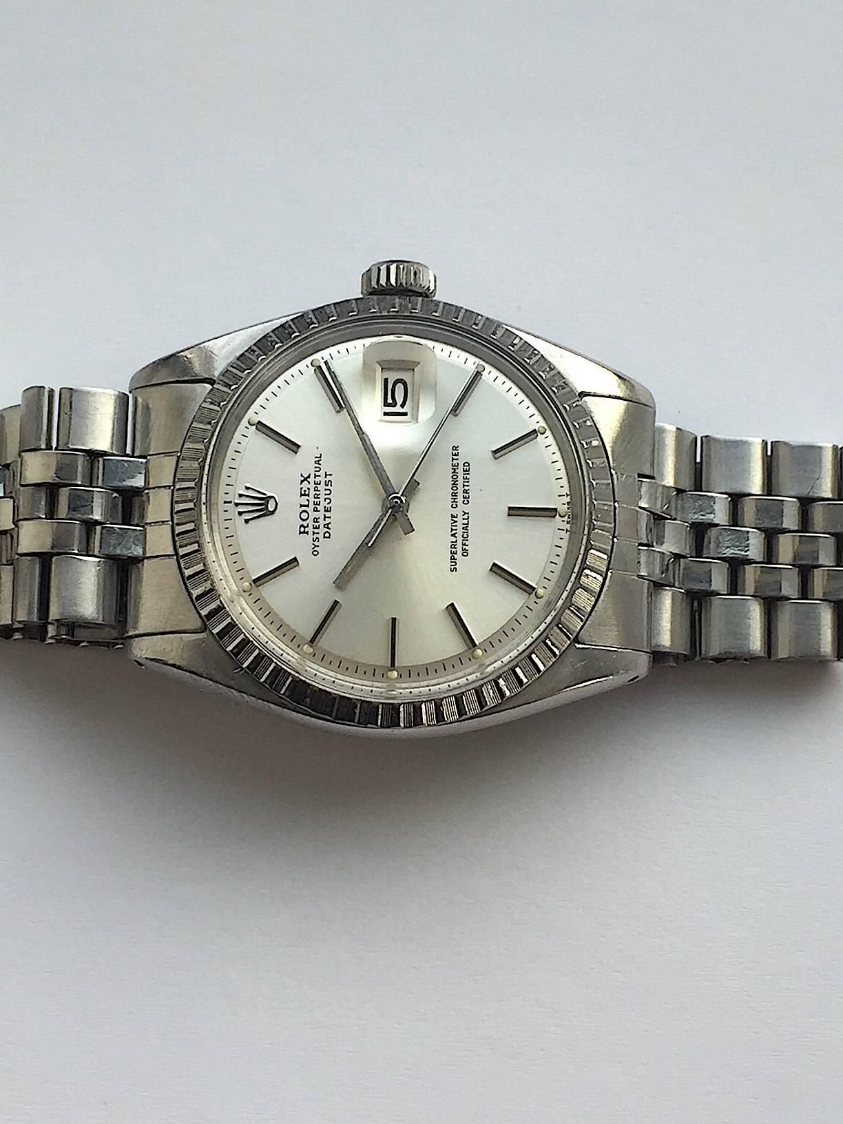 Rolex Stainless Steel Oyster Perpetual Datejust Automatic Wristwatch, 1960s 1