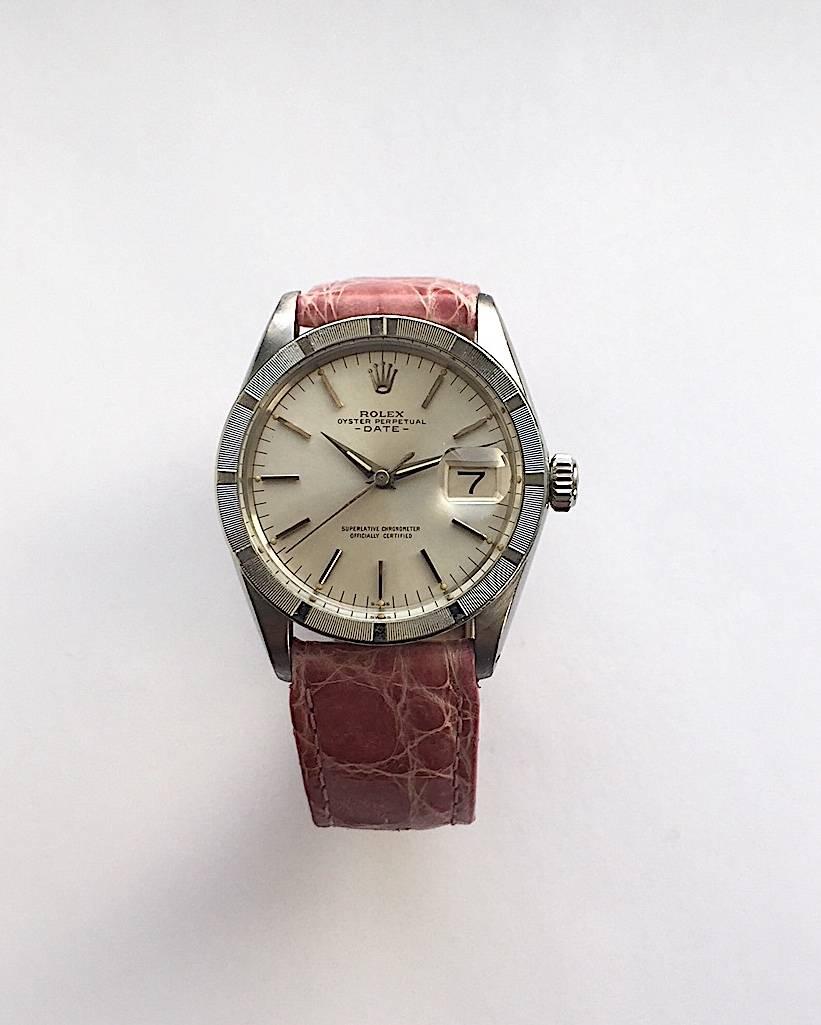 Rolex Stainless Steel Oyster Perpetual Date Vintage Automatic Watch 1