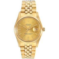 Rolex Yellow Gold Oyster Perpetual Date Automatic Wristwatch