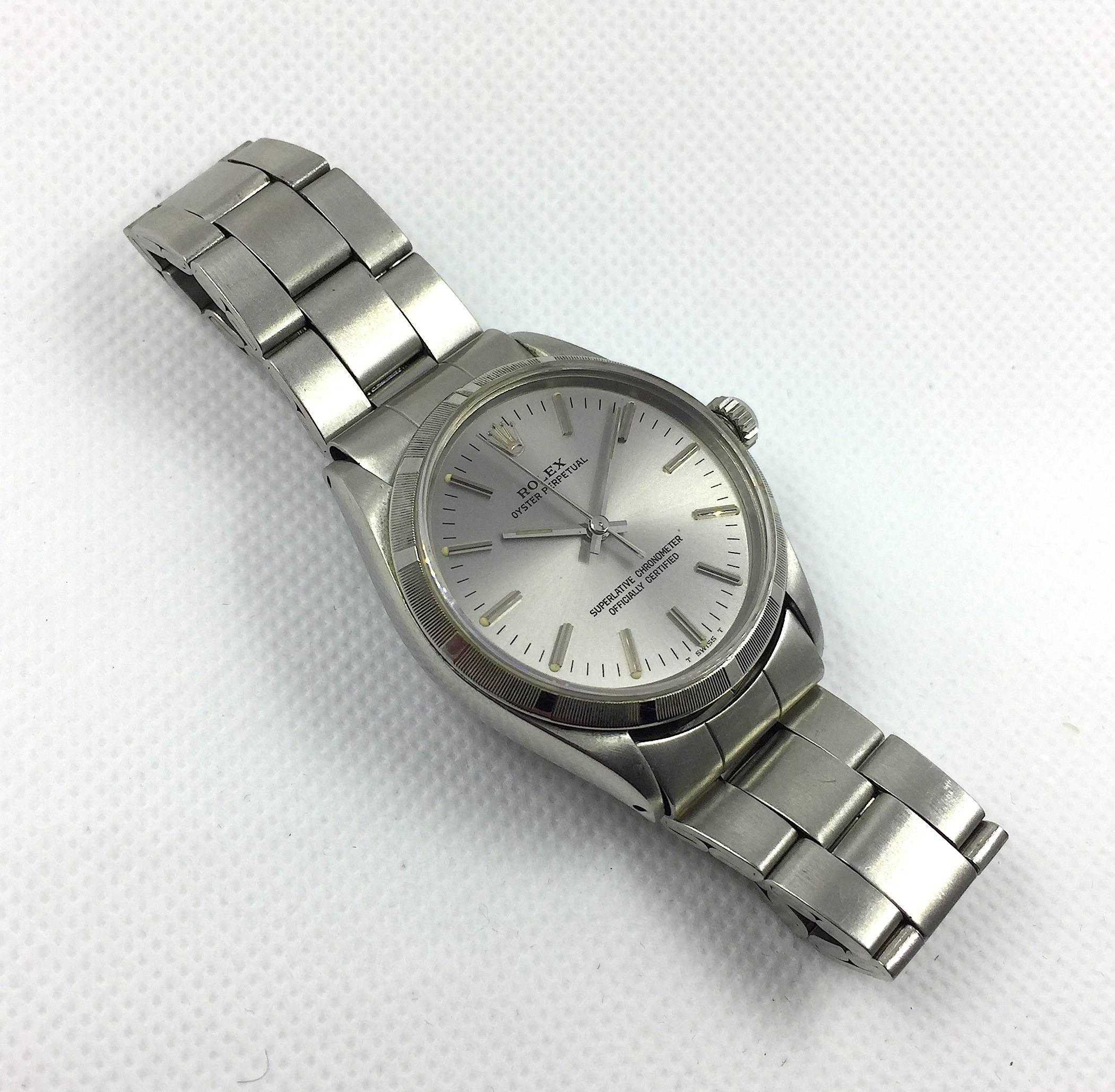 Rolex Stainless Steel Oyster Perpetual Automatic Wristwatch For Sale 1