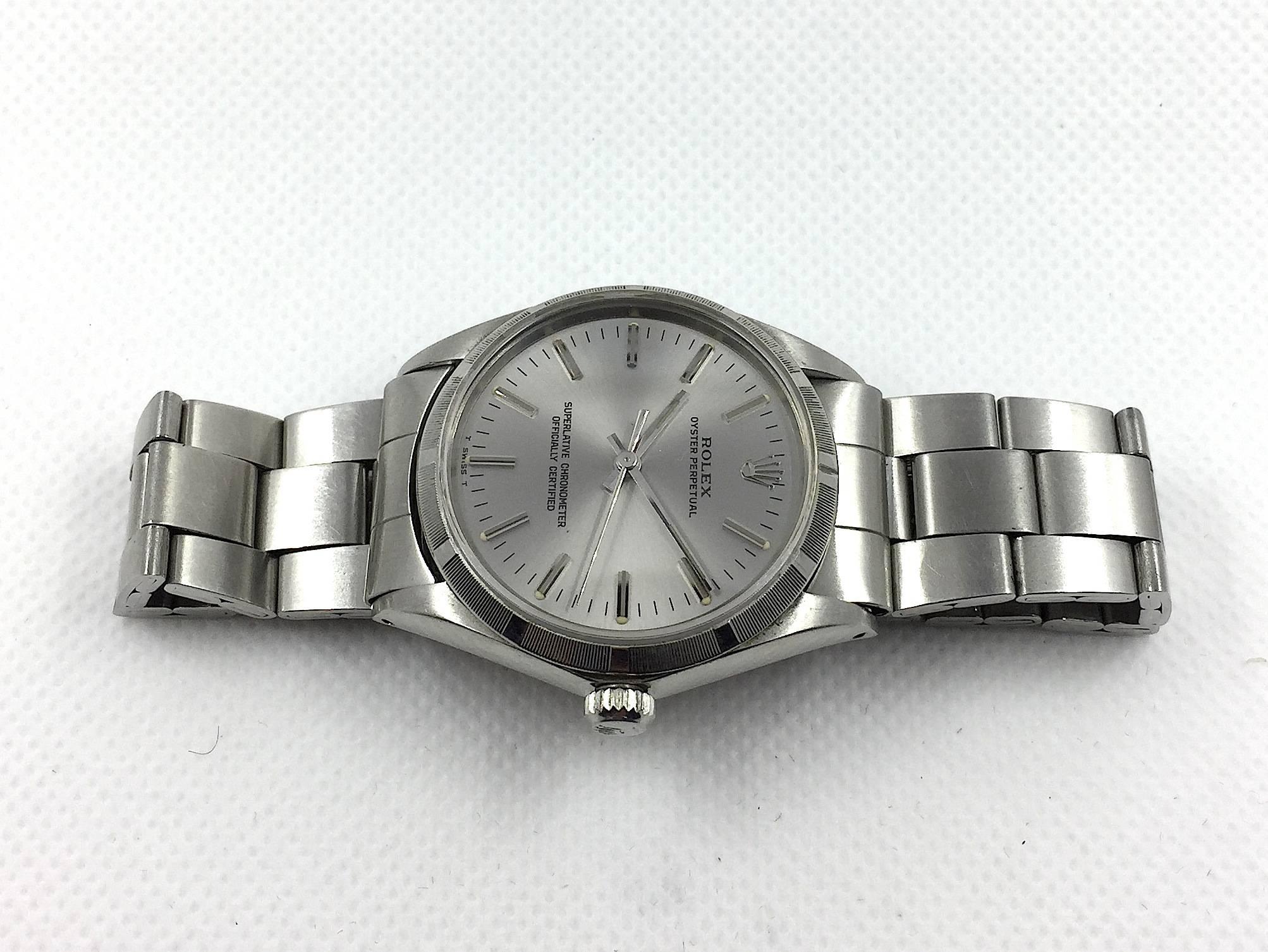 Rolex Stainless Steel Oyster Perpetual Automatic Wristwatch For Sale 2