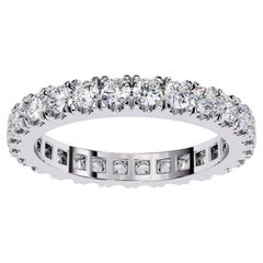 1 1/3 Ctw Round Full Eternity Diamond Wedding Band Ring, 14K Solid Gold, SI GH