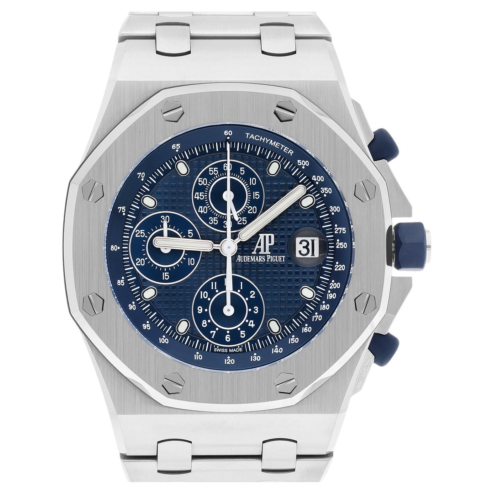 Audemars Piguet Royal Oak Offshore Blue Dial Herrenuhr 26237ST.OO.1000ST.01 NEU im Angebot