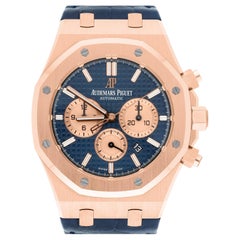 Used AP Royal Oak 41mm 18kt Rose Gold Blue Boutique Chronograph 26331OR.OO.D315CR.01