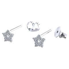 Fantasy earrings "STAR" with Natural Diamonds - White Gold 18kt - Made in Italy