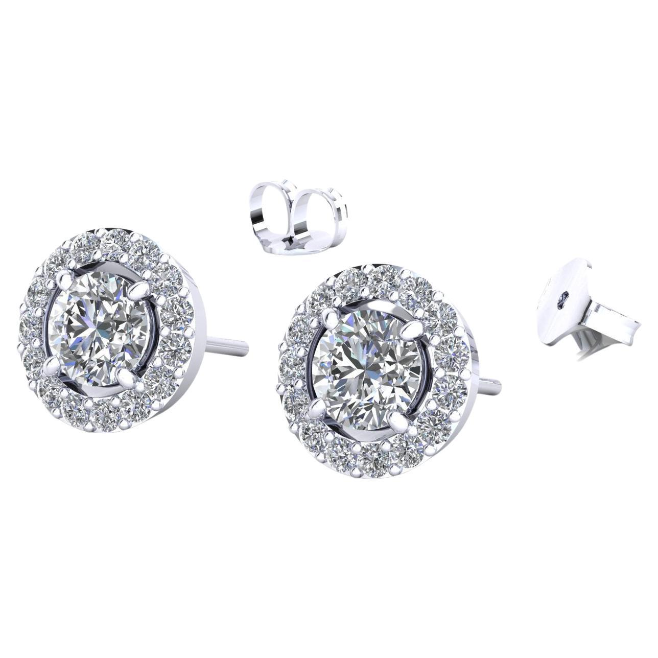 Special Earrings "Circle" with Certificate Natural Diamonds, 18kt Gold For Sale
