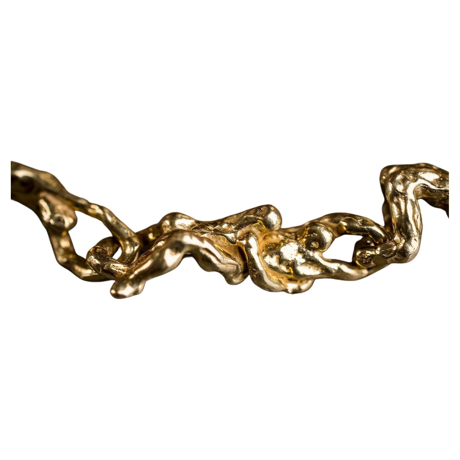 Ensemble collier et bracelet sculptural érotique en or jaune 18 carats des années 1970