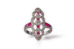 Art Deco diamond and ruby ring