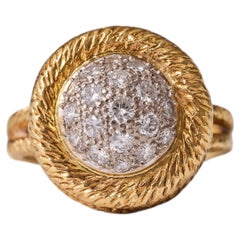 C’est Laudier 18K Gold Diamond Cocktail Ring, 1970s, 0.75ct