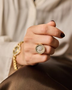 Bulgari Monete Caracalla Ring, 18-karätiges Gold und Diamanten im Brillantschliff, um 1980