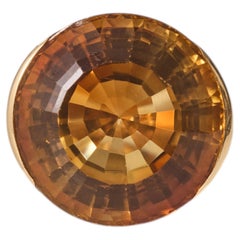 Bengt Liljedahl 32ct Faceted Citrine Cocktail Ring in 18kt Gold, 1966