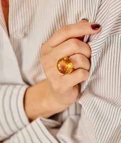 Bengt Liljedahl 32ct Faceted Citrine Cocktail Ring in 18kt Gold, 1966
