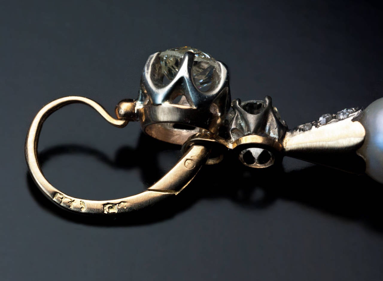 antique pearl drop earrings