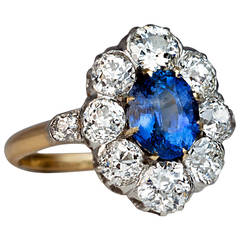 Antique Sapphire Diamond Engagement Ring
